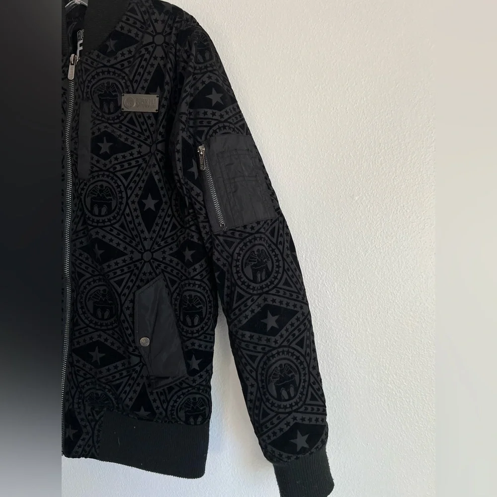 Born Fly Mens Born Fly Anytown USA Black Bomber Jacket‎ Size Medium